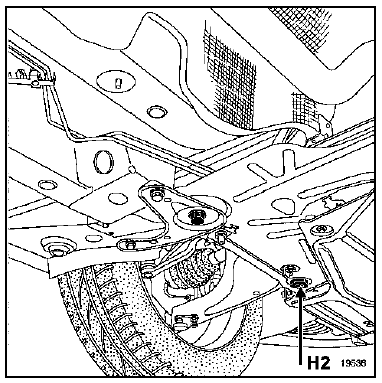 La cote H2 se prend sous la vis du point A de fixation