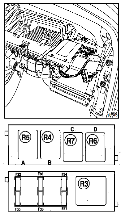 Affectation fusibles et relais (selon le niveau d'équipement)