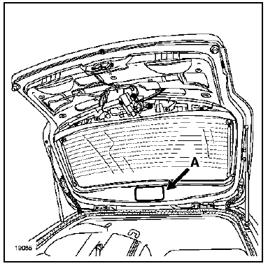 Déclipser la trappe d'accès (A).