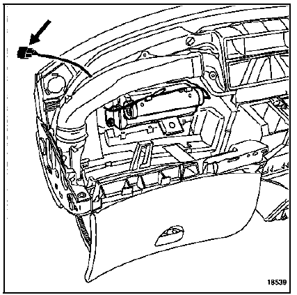 Débrancher le contacteur d'airbag passager.