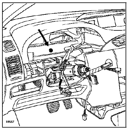 Déposer la vis de fixation de la planche de bord.
