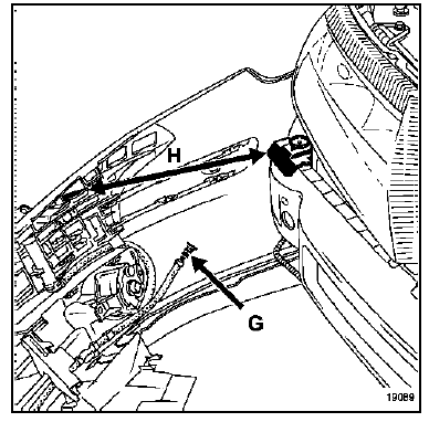 Brancher l'alimentation des gicleurs de lave phare (G)