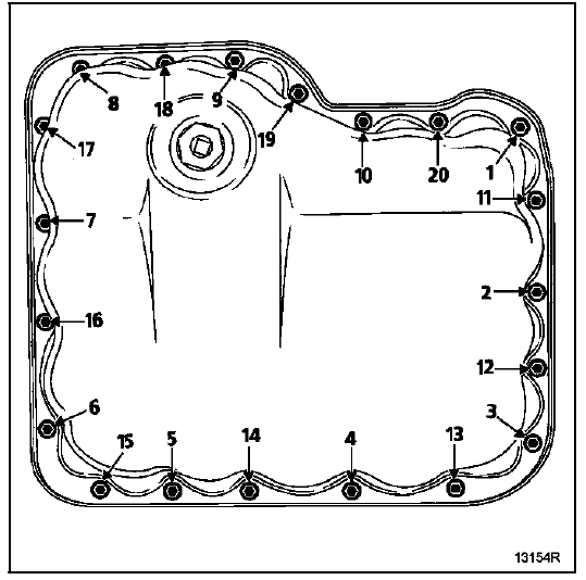 NOTA : l'étanchéité du carter est assurée par un joint composite
