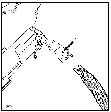 Décrocher la ceinture de sécurité en appuyant sur le