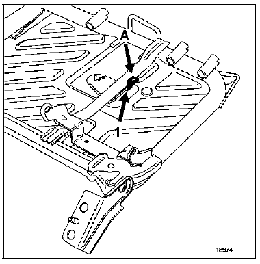 Couper la patte de fixation (A) en (1) sur l'armature de