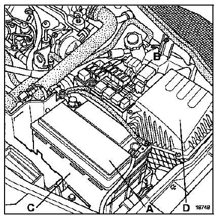 Dégager le calculateur d'injection avec son support sur