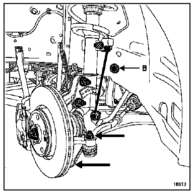 Déposer les écrous de bras inférieur.