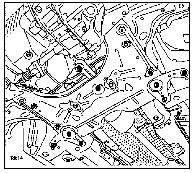 Placer un vérin d'organes sous le berceau.