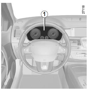 L'afficheur 1 au tableau de bord vous