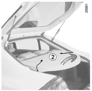 Levez légèrement la tablette 2 et tirezla